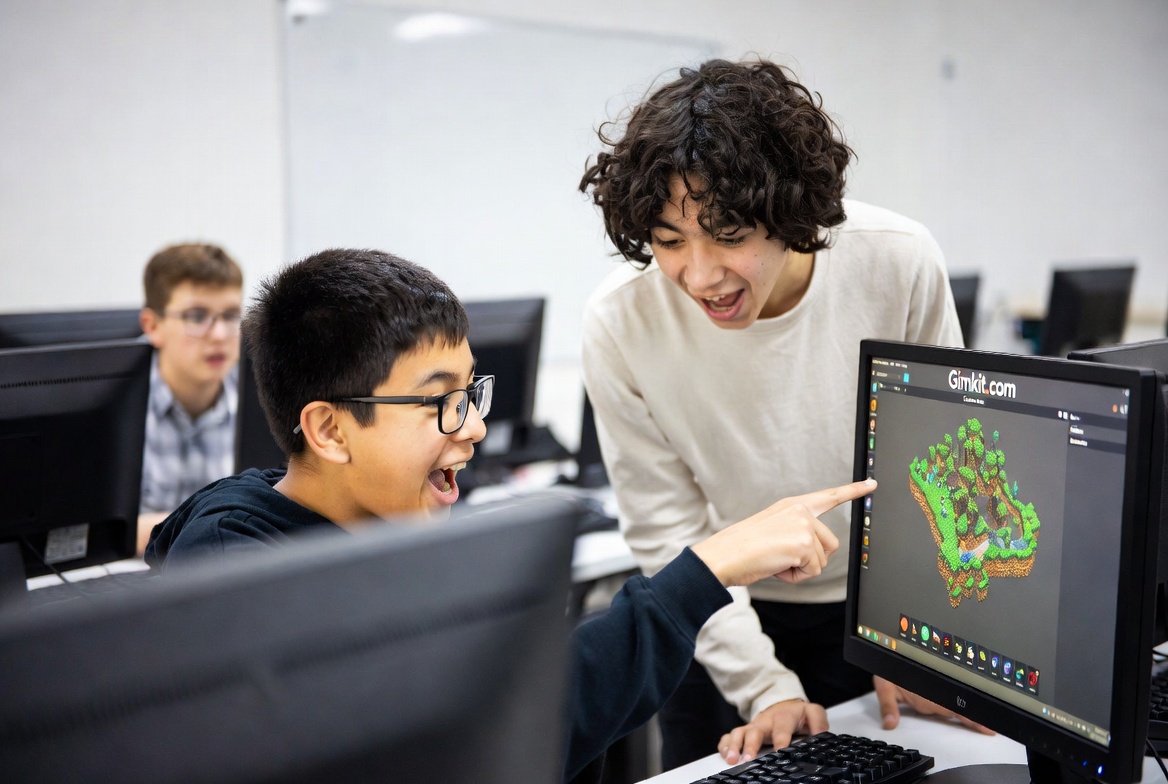 Students using Creative Mode in Gimkit