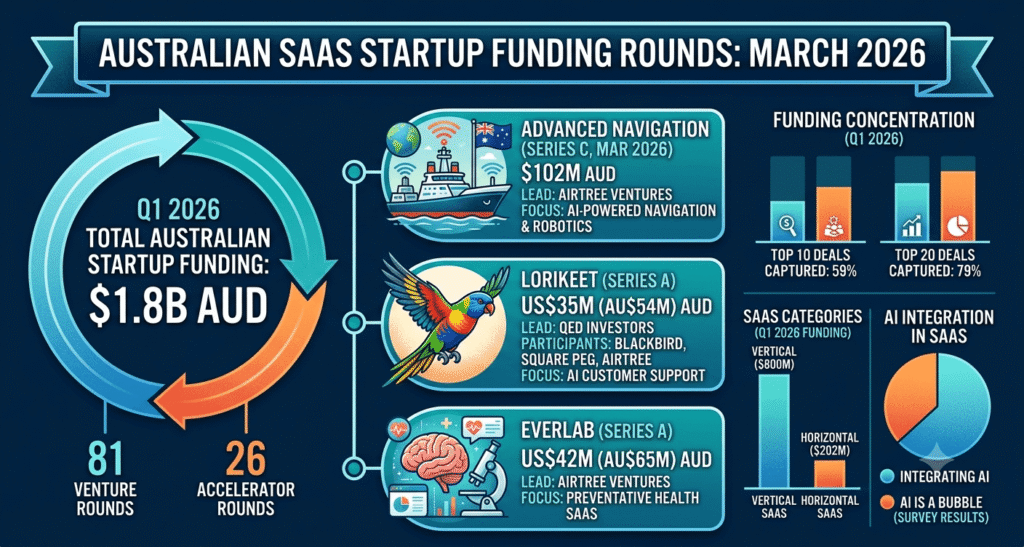 Australian SaaS Startup Funding Rounds March 2026