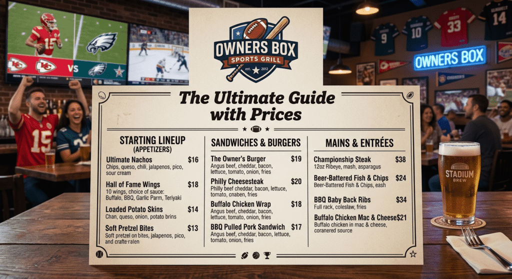 Owners Box Sports Grill Menu The Ultimate Guide with Prices