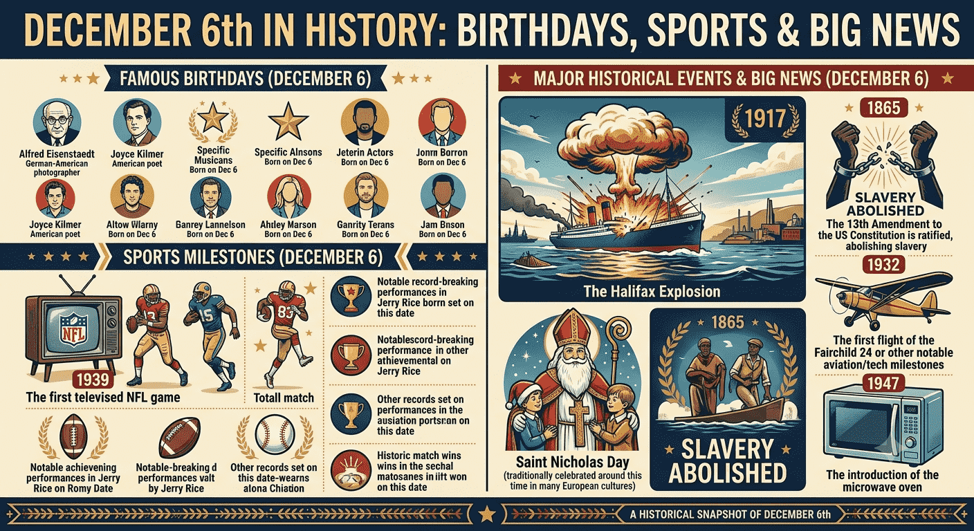 6 December History Birthdays Sports And Big News From This Date