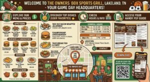 Explore the Owners Box Sports Grill menu in Lakeland TN See prices hours top dishes and a handy PDF guide before your next visit