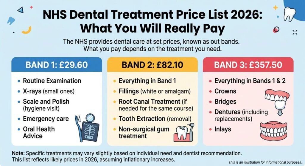 NHS Dental Treatment Price List 2026 What You Will Really Pay