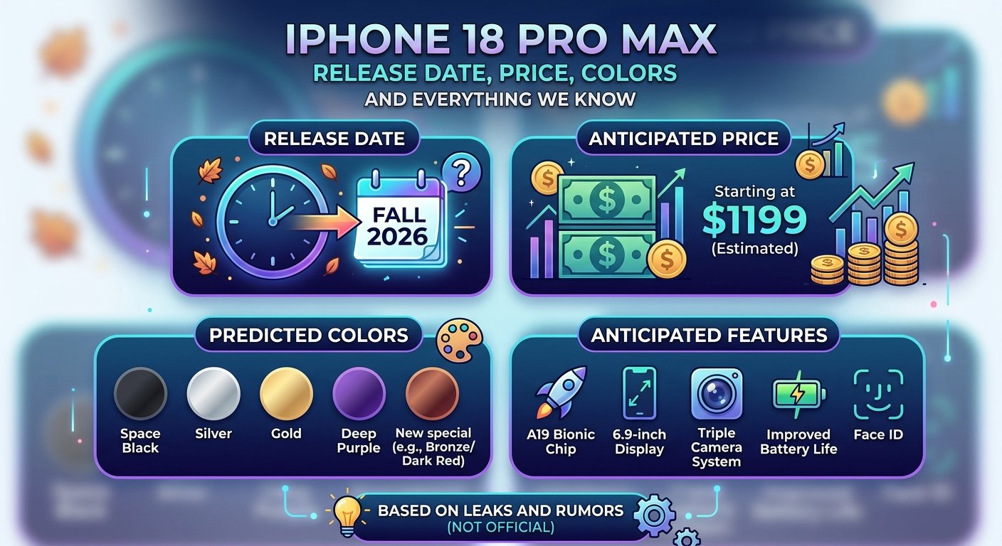 iPhone 18 Pro Max Release Date Price Colors and Everything We Know